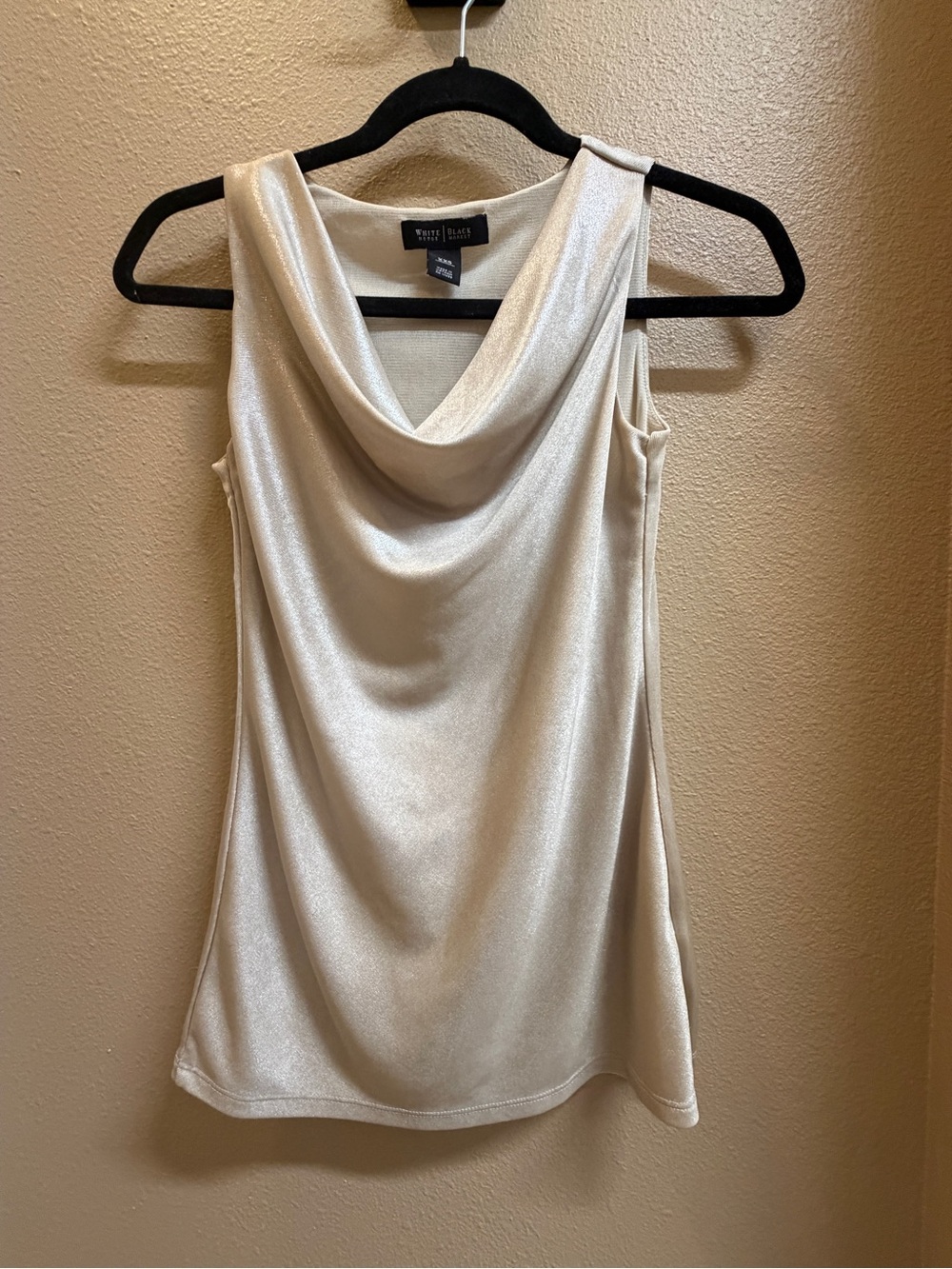 White House Black Market Cream Cowl Neck Camisole